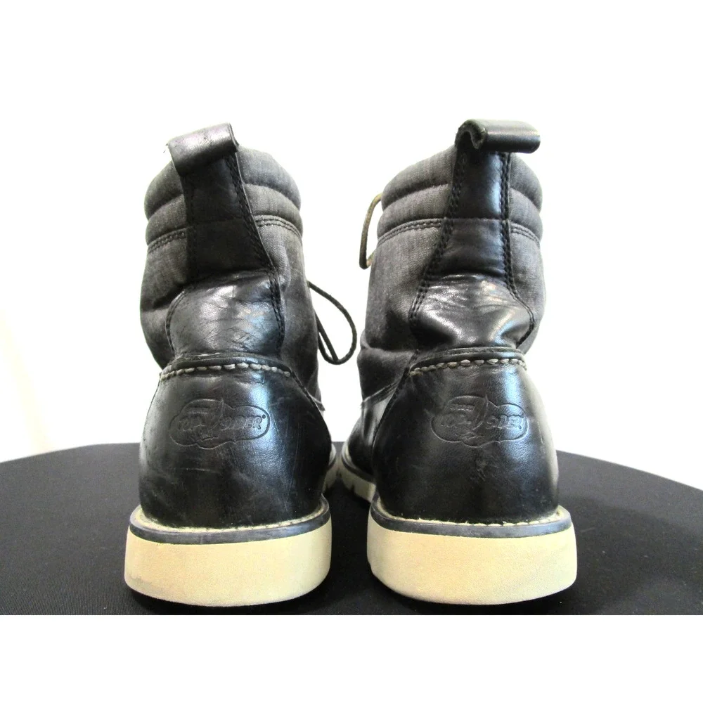 Sperry Top Sider Shipyard Rigger Black, Gray Leather Lace Up Boots Men 12 M